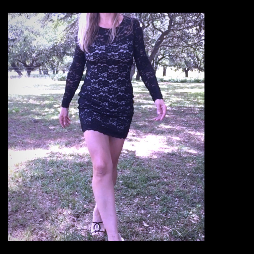 Express Lace little black dress